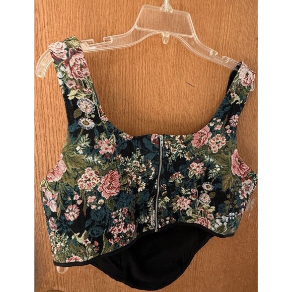 Fashion Nova Floral Corset Top 1XL Major Vibe Black/combo - Picture 5 of 5